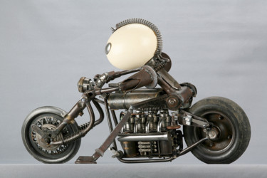 Sculpture intitulée "Biker2" par Jean-Pierre Burquier, Œuvre d'art originale