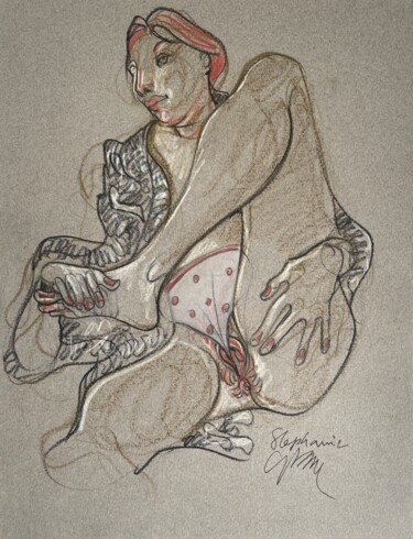Dibujo titulada "Stéphanie" por Jean-Pierre Ceytaire, Obra de arte original, Lápiz