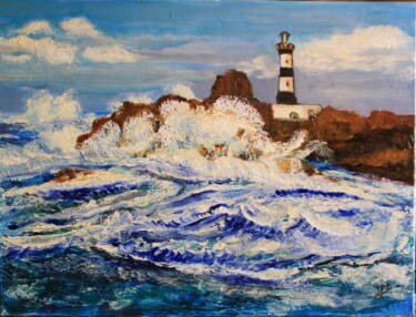 Painting titled "BRETAGNE" by Jean-Pierre Defaix, Original Artwork, Acrylic Mounted on Wood Stretcher frame
