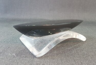 Sculpture titled "BLACK BOAT" by Jean-Pierre Desprez, Original Artwork, Resin