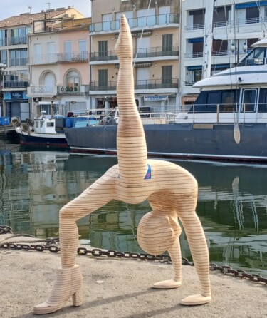 Sculpture titled "DANCER" by Jean-Pierre Desprez, Original Artwork, Wood