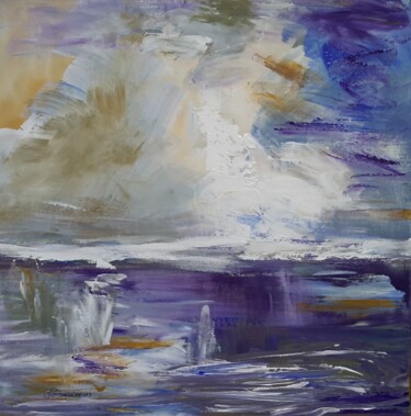 Painting titled "entre ciel et mer" by Jean-Pierre Duquaire, Original Artwork, Acrylic