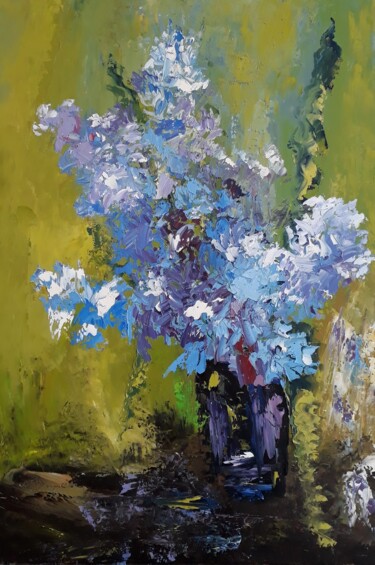 Peinture intitulée "le-bouquet-bleu.jpg" par Jean-Pierre Duquaire, Œuvre d'art originale, Huile