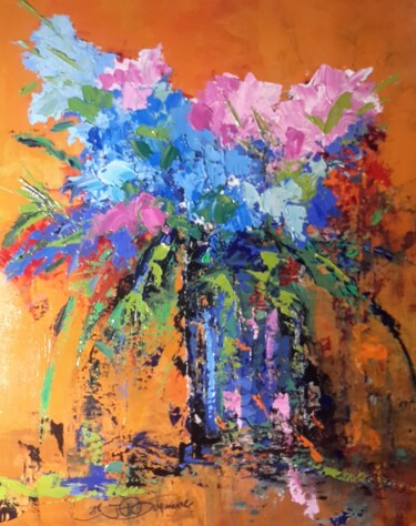 제목이 "le bouquet du print…"인 미술작품 Jean-Pierre Duquaire로, 원작, 아크릴 나무 들것 프레임에 장착됨