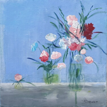 Painting titled "le petit bouquet au…" by Jean-Pierre Duquaire, Original Artwork, Acrylic