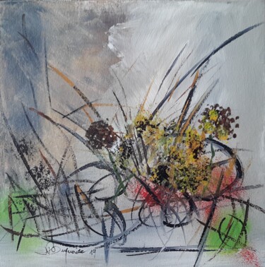 Peinture intitulée "fleurs en herbe" par Jean-Pierre Duquaire, Œuvre d'art originale, Acrylique