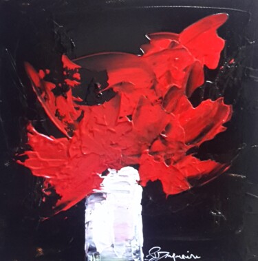 Painting titled "le vase blanc" by Jean-Pierre Duquaire, Original Artwork, Acrylic Mounted on Wood Stretcher frame