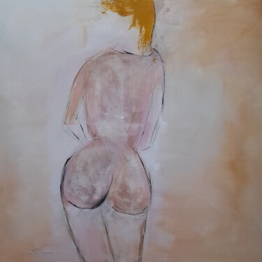 Painting titled "Femme blonde" by Jean-Pierre Duquaire, Original Artwork, Acrylic