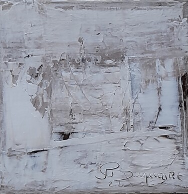 Malerei mit dem Titel "Blanc patiné" von Jean-Pierre Duquaire, Original-Kunstwerk, Acryl Auf Keilrahmen aus Holz montiert