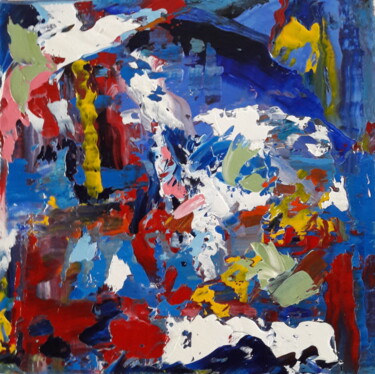 Painting titled "Abstrait" by Jean-Pierre Duquaire, Original Artwork, Oil
