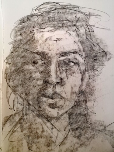 Tête du lendemain (1) Dessin intitulée "Tête du lendemain (…" par Jean-Pierre Emond, Œuvre d'art originale, Fusain