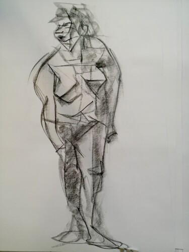 Drawing titled "Pose 5" by Jean-Pierre Emond, Original Artwork, Pencil