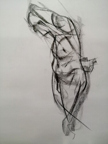 Drawing titled "Pose 6" by Jean-Pierre Emond, Original Artwork, Pencil