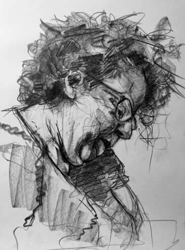 Drawing titled "Tendrement" by Jean-Pierre Emond, Original Artwork, Graphite