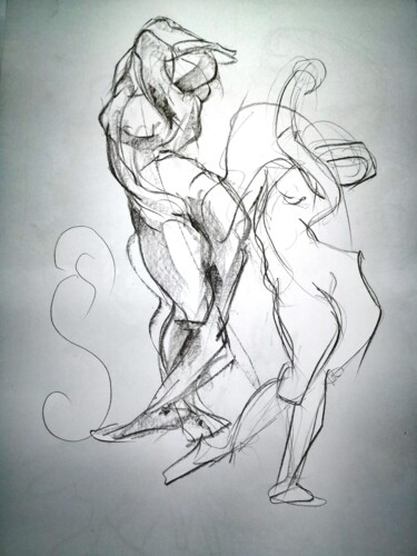 Dessin intitulée "Dansez" par Jean-Pierre Emond, Œuvre d'art originale, Graphite