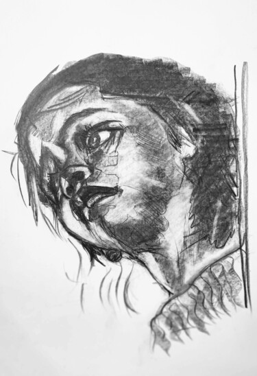 Drawing titled "Mathilde" by Jean-Pierre Emond, Original Artwork, Graphite