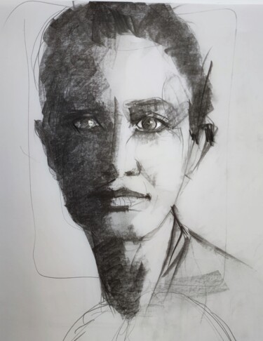 Drawing titled "Doux" by Jean-Pierre Emond, Original Artwork, Graphite