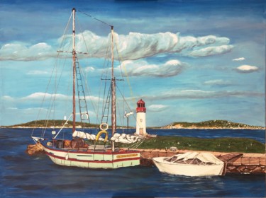 ETANG DE THAU canal d midi Peinture intitulée "ETANG DE THAU canal…" par Jean Pierre Fetis, Œuvre d'art originale, Acrylique