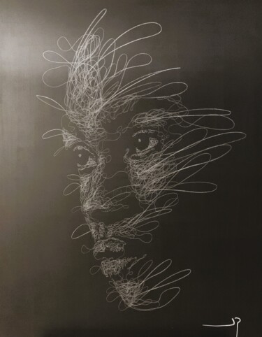 Drawing titled "Julia" by Jean-Pierre Fontes, Original Artwork, Pencil Mounted on Wood Stretcher frame