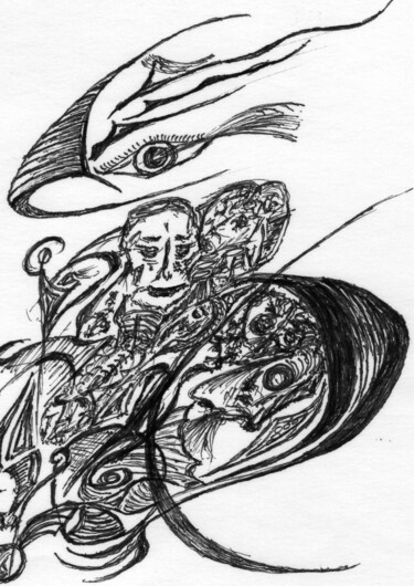 Dibujo titulada "SERIE MACADAM GONES…" por Jean-Pierre Fouque, Obra de arte original, Bolígrafo