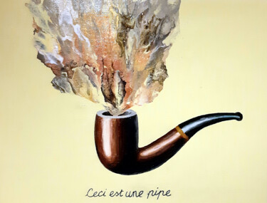 Painting titled "Ceci est une pipe" by Jean Pierre Fourrey, Original Artwork, Acrylic