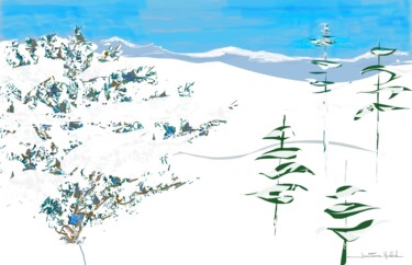 Digitale Kunst getiteld "Blanc comme neige" door Jean-Pierre Haddad, Origineel Kunstwerk, Digitaal Schilderwerk