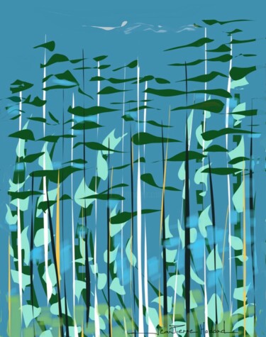 Digitale Kunst mit dem Titel "Bambous" von Jean-Pierre Haddad, Original-Kunstwerk, Digitale Malerei