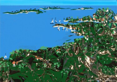 Digitale Kunst mit dem Titel "Bretagne" von Jean-Pierre Haddad, Original-Kunstwerk, Digitale Malerei