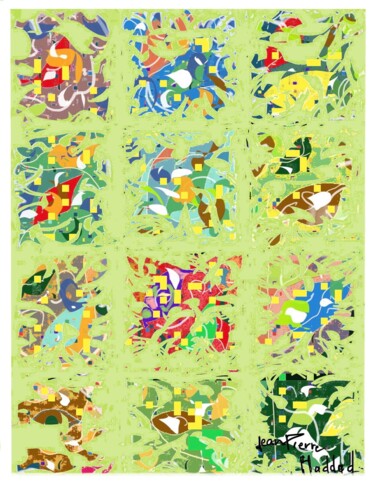 Digital Arts titled "En vert…tout couleur" by Jean-Pierre Haddad, Original Artwork, Digital Painting