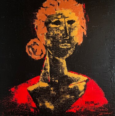 Peinture intitulée "l'écharpe rouge" par Jean Pierre Ii Bessette (BESSETTE), Œuvre d'art originale, Acrylique Monté sur Châs…