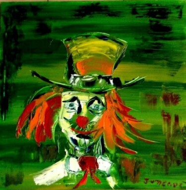 Painting titled "PORTRAIT DE CLOWN" by Jean Pierre Jumeaux, Original Artwork, Oil