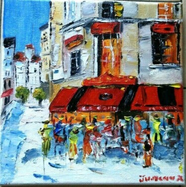 Peinture intitulée "LE CAFE CONTI" par Jean Pierre Jumeaux, Œuvre d'art originale, Huile