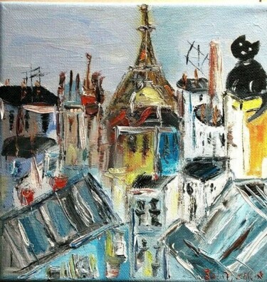 Painting titled "TOITS DE PARIS" by Jean Pierre Jumeaux, Original Artwork, Oil