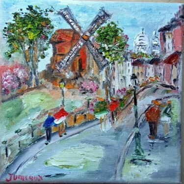 Painting titled "PARIS RUE LEPIC LE…" by Jean Pierre Jumeaux, Original Artwork, Oil