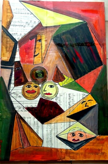 Pintura titulada "NOTE DE MUSIQUE" por Jean Pierre Jumeaux, Obra de arte original, Oleo Montado en Bastidor de camilla de ma…
