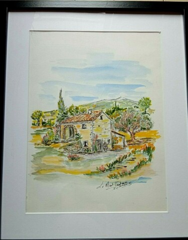 Painting titled "LE MONT VENTOUX PRO…" by Jean Pierre Jumeaux, Original Artwork, Watercolor Mounted on Other rigid panel