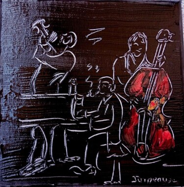 Painting titled "INSTANT MUSICAL JAZZ" by Jean Pierre Jumeaux, Original Artwork, Acrylic Mounted on Wood Stretcher frame