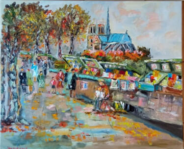 Peinture intitulée "PARIS NOTRE DAME LE…" par Jean Pierre Jumeaux, Œuvre d'art originale, Huile Monté sur Châssis en bois