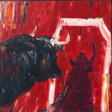 Pittura intitolato "torovision" da Jean Pierre Labarthe, Opera d'arte originale, Olio