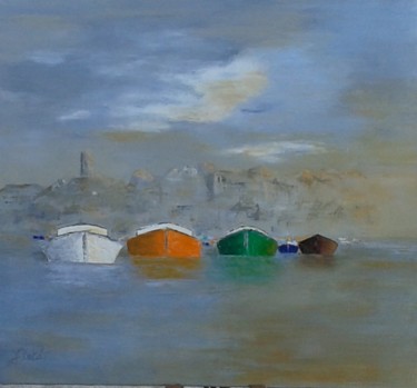 Pintura titulada "jour de brume" por Jean-Pierre Lebert, Obra de arte original, Oleo