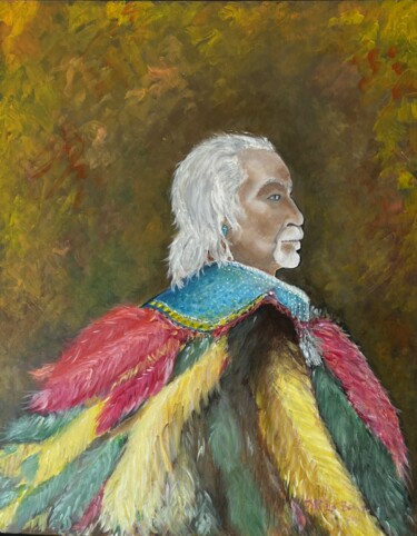 Painting titled "Indien HOUMA Louisi…" by Jean-Pierre Lo Bono, Original Artwork, Oil Mounted on Wood Stretcher frame