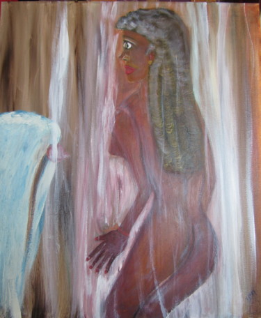 Pintura titulada "Le drap de bain" por Jean Pierre Maître, Obra de arte original, Acrílico Montado en Bastidor de camilla de…