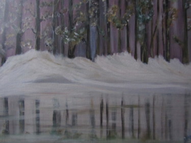 Peinture intitulée "L'hivers lacs et fo…" par Jean Pierre Maître, Œuvre d'art originale, Acrylique