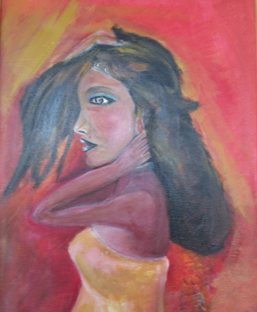 Painting titled "Le réveil de Sylvie" by Jean Pierre Maître, Original Artwork, Acrylic Mounted on Wood Stretcher frame