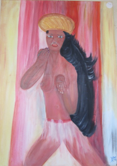 Painting titled "La chanteuse" by Jean Pierre Maître, Original Artwork, Acrylic Mounted on Wood Stretcher frame