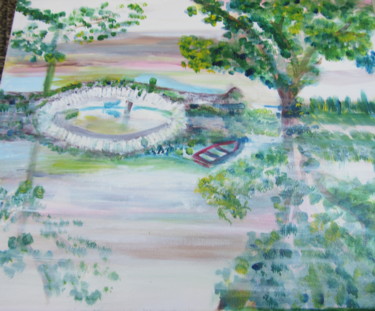 Painting titled "Belle rivière la So…" by Jean Pierre Maître, Original Artwork, Acrylic