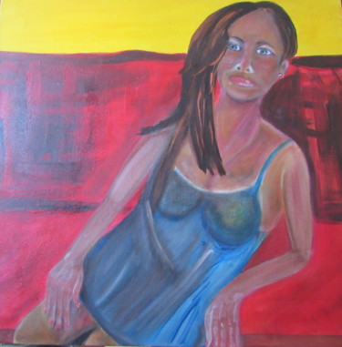 Painting titled "ERITA" by Jean Pierre Maître, Original Artwork, Acrylic Mounted on Wood Stretcher frame