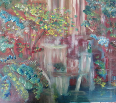 Peinture intitulée "Idée tissus cascade…" par Jean Pierre Maître, Œuvre d'art originale, Laque Monté sur Panneau de bois