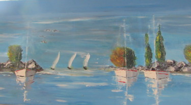 Painting titled "Série VOILES ET RES…" by Jean Pierre Maître, Original Artwork, Acrylic Mounted on Wood Stretcher frame