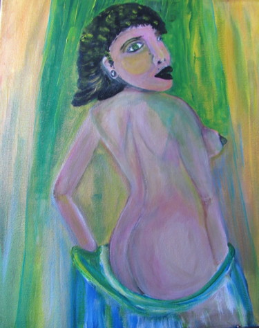 Painting titled "Miss métisse" by Jean Pierre Maître, Original Artwork, Acrylic Mounted on Wood Stretcher frame